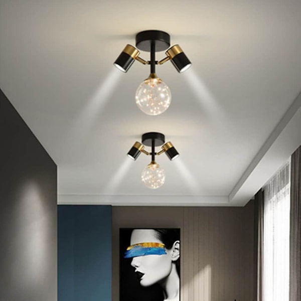3-ljus 24 cm Globe Design Flush Mount Lampor Metall Glas