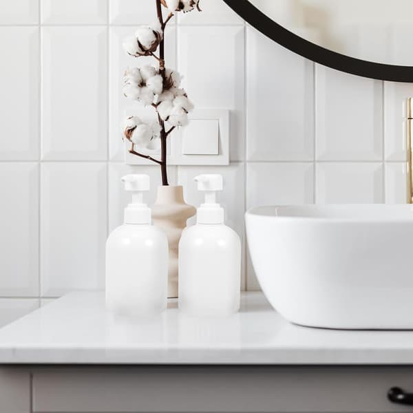 2 st plast lotion dispenser kläm tvålflaskor 500ml vit