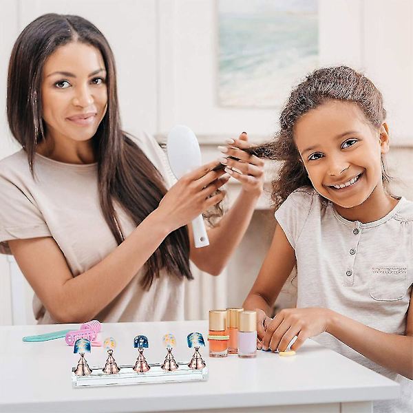 2 Set Akryl Naglar Konst Övning Stativ Magnetiska Nageltips Hållare