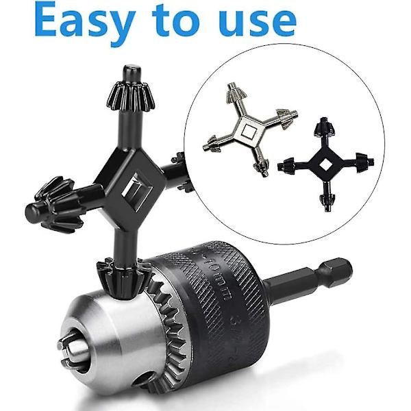 Chuck-nyckelset 4-vägs Borrpress Chuck-nycklar Kombination Borrpress Chuck för Borr Reparationsverktyg