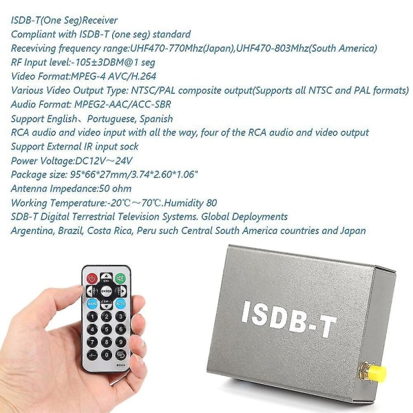 T502 Isdb-t Bil Digital Tv Mottagare Box Sdtv Tuner Ntsc Pal