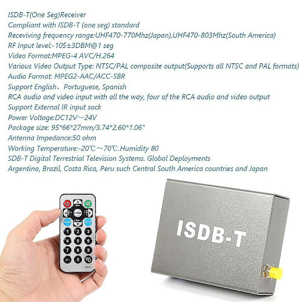 T502 ISDB-T Bil Digital TV-mottakerboks SDTV-tuner NTSC PAL