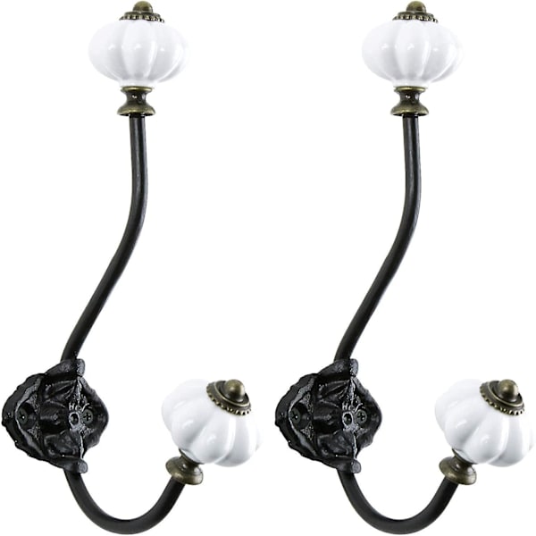 Retro Bronze Keramiske Frakkekroge, Pakke Med 5 Pastoral Stil Vægkroge Hatte Kroge Dørkroge