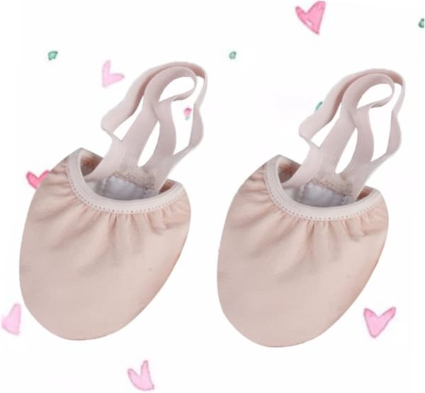 2 par elastikbånd dansesko halvsål balletsko til voksne tåstøtte til dansetræning