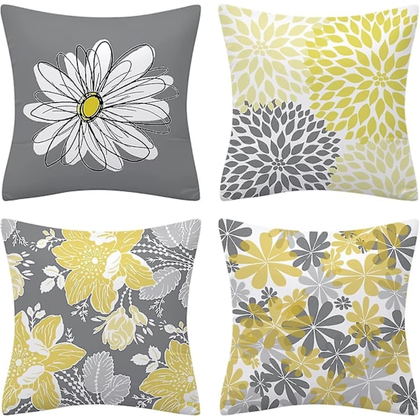 Neliömäinen Daisy kaksisivuinen kukallinen tyynynpäällinen 18x18 tuumaa