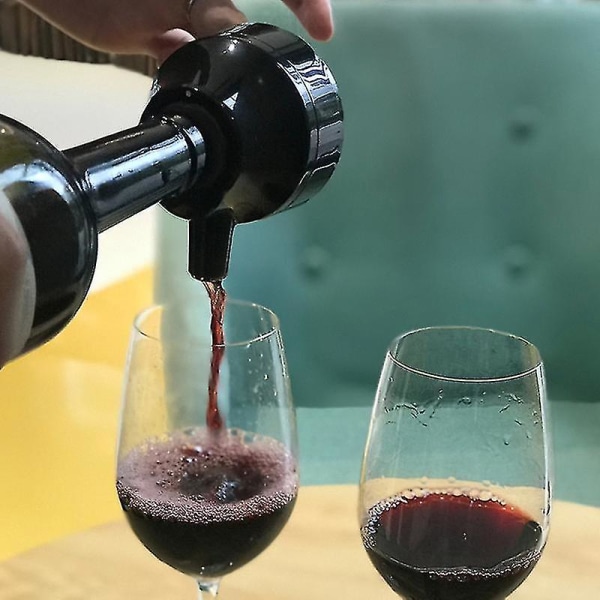 2 st/set Elektronisk Dekanter Enkelt Lätt Svart Snabb Elektrisk Avluftningsölbubblare för Vin