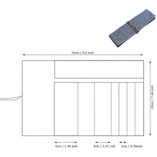Canvas Pennafodral Handgjort Vikbart Rullbart Pennfodral Resefodral