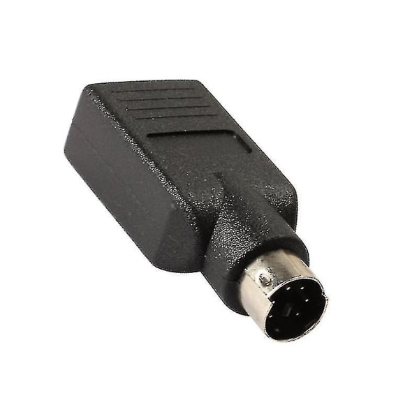 2 stk. USB til PS2 PS/2 Port Adapter Konverter til Mus Tastatur PC Sort