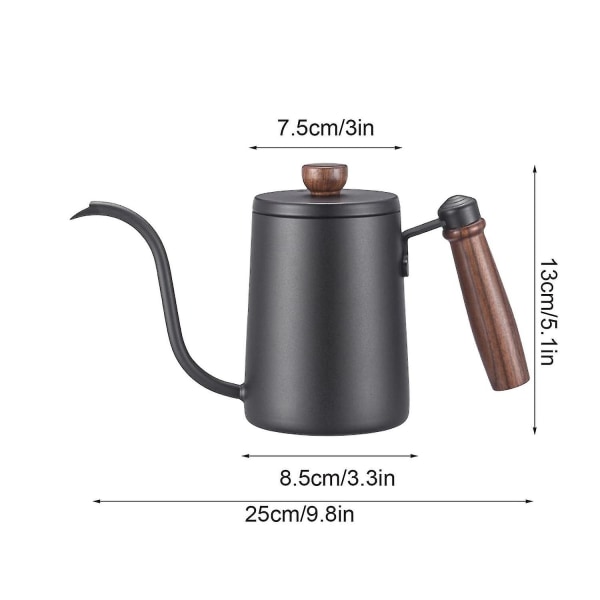 Hotsalg Rustfrit Stål 600ml Kaffekande med Graderet Håndtag