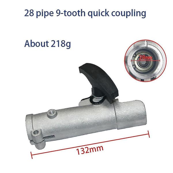 Axelanslutningsklämma, gräsklipparborste 28 mm 9 splines
