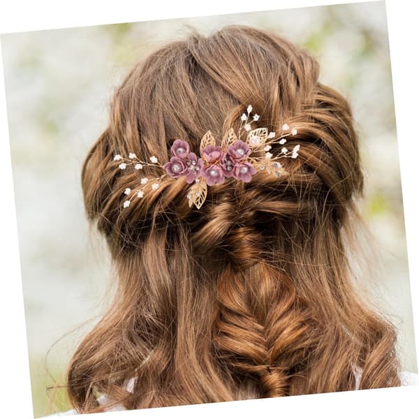 2 stk brudeblomstkam brudehårtilbehør med perleblomsterdesign