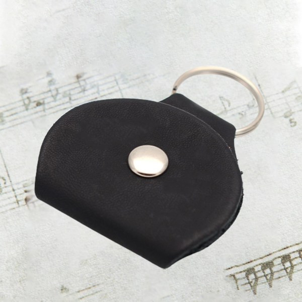 Kannettava nahkainen kitaranpoimintalaukku, Pick-säilytyslaukku, kannettava avaimenperäpussi (4kpl, musta)