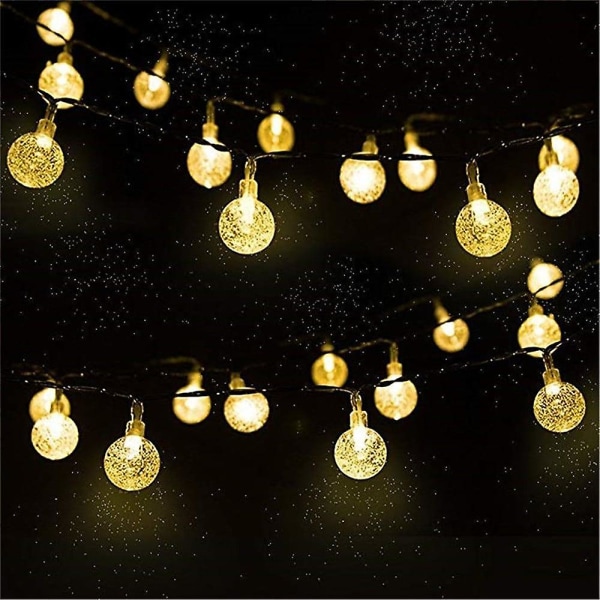 Solar String Lights LED Udendørs 2stk 20Led 5m Patio Have 8 Modes