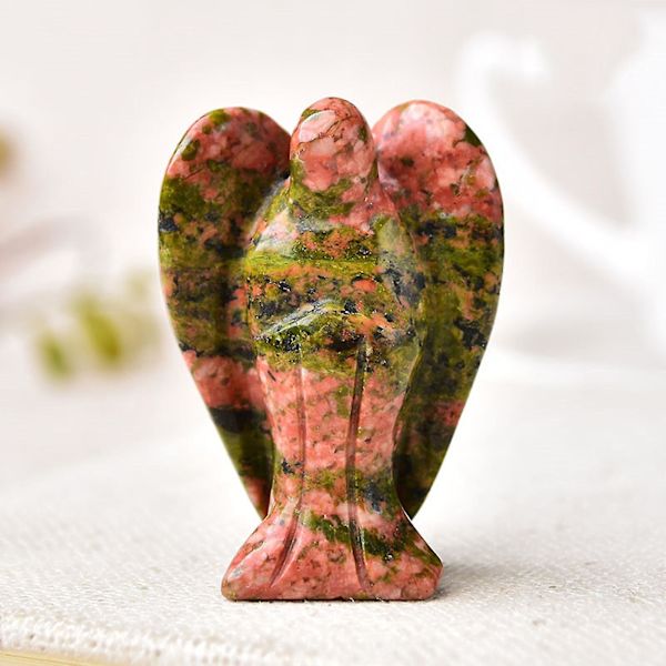 Krystal Engel Dekoration Tigerøje Healing Poleret Natursten Skulptur Statue Håndskåret Søde Figurer