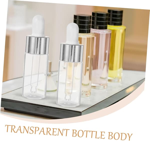 2 st 10 ml glasdroppflaskor eterisk olja droppare sminkflaskor bärbara påfyllningsbara kosmetiska behållare