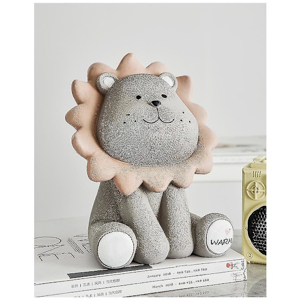 Tegnefilm Spargris Lion Model Dyrestatue Pengeboks Dekoration
