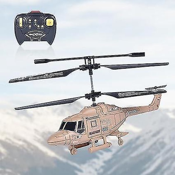 Elektrisk fjärrstyrd helikopter, 3,5 kanaler 2,4 GHz trådlös fjärrkontroll RC-drönare helikopter, Mini RC-helikopter med LED-lampa, en knapp för start/landning Black
