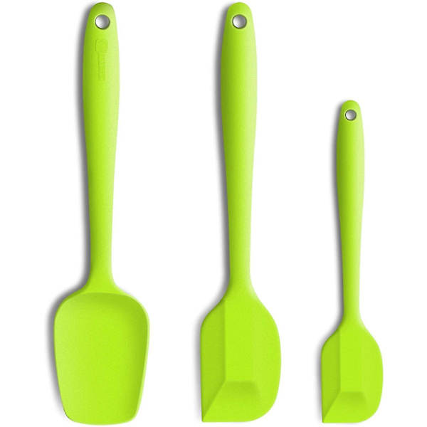 Silikon Spatel Sæt med 3 stk., Ergonomisk Håndtag Høj Varmebestandig Spatel, Non-stick Gummi Spatel Med St