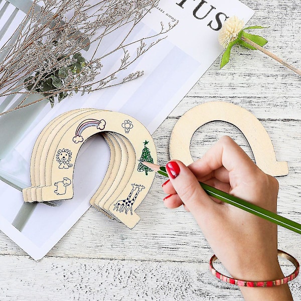 Dekorativ Häsksko Ornament i Träflis Oavslutad Trä Häsksko DIY Träflis Hantverk (24 Stycken)