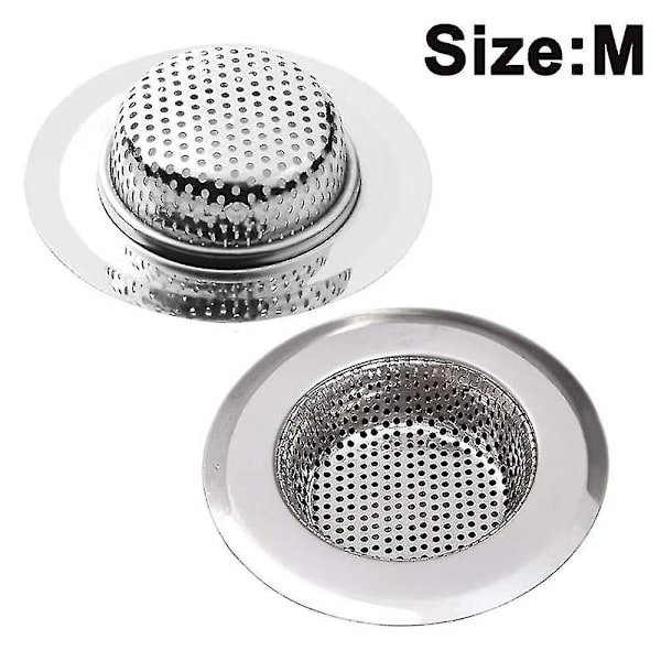 2 stk Køkkenvask Si Basket Rustfrit Stål Vask Aftapning Filter Køkkenredskaber Og Gadgets Vask Filter-hyj Medium