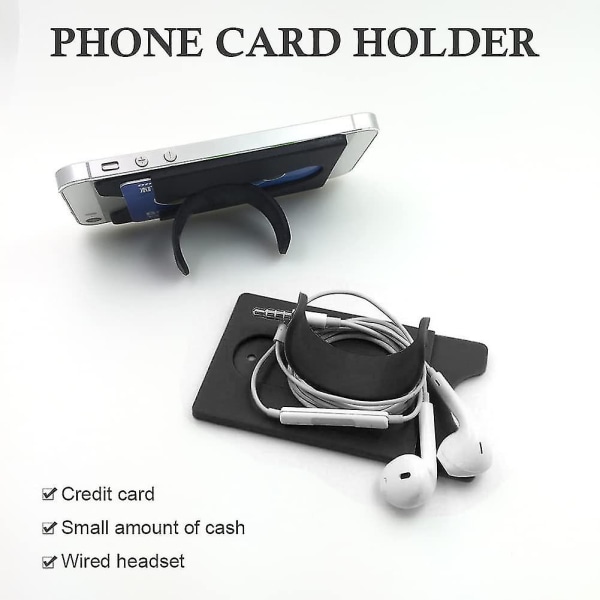 Telefonkorthållare av silikon, självhäftande korthållare, kreditkortshållare