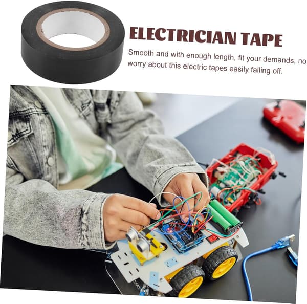 5 stk. sort isoleringstape hver til ledningsisolering multifunktionel elektrikertape