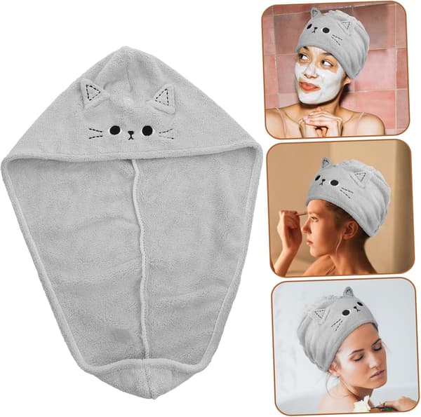 Torr hårmössa Duschmössa Fleece Hårturban för snabb torkning efter duschen
