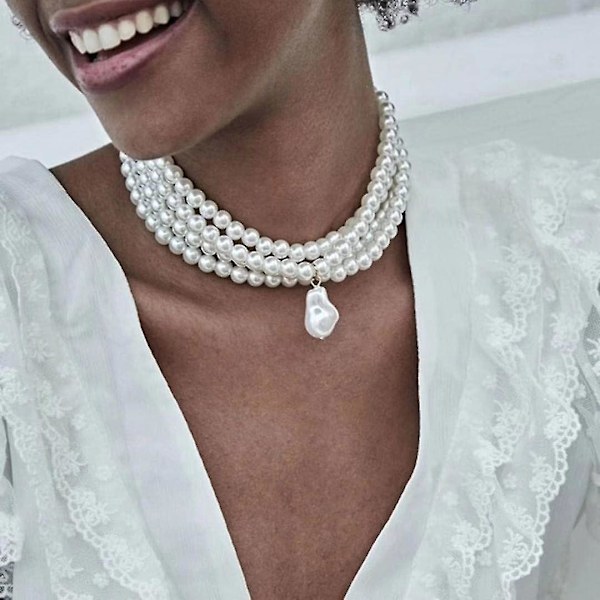 Vintage Pärlhalsband Pärlkedja 20-tals Flapper Gatsby Tema Balgåva