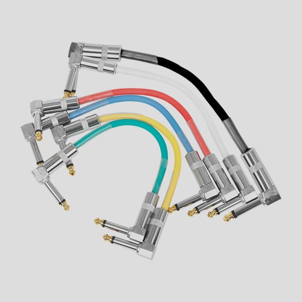 Gitarpedal Patchkabel 15 cm lengde Støyreduserende design 6,35 mm PVC- og metallkonstruksjon Rettvinklede kontakter