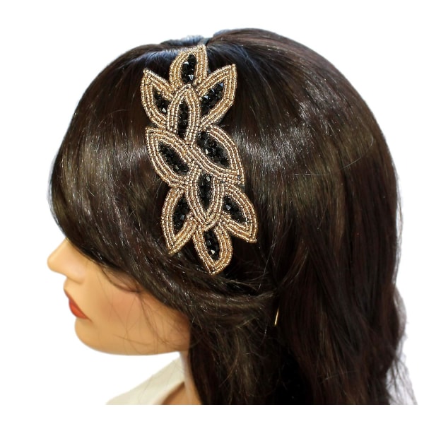 Hiuspanta 1920-luvun Gatsby Leaf -helmillä koristeltu naisten hiustarvike