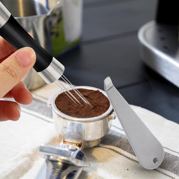 Værktøj til kaffemaskine i rustfrit stål, pulverfjerner til kaffefilterkurv