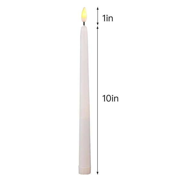 Set med 6 LED Flameless Ivory Wax Taper Candles