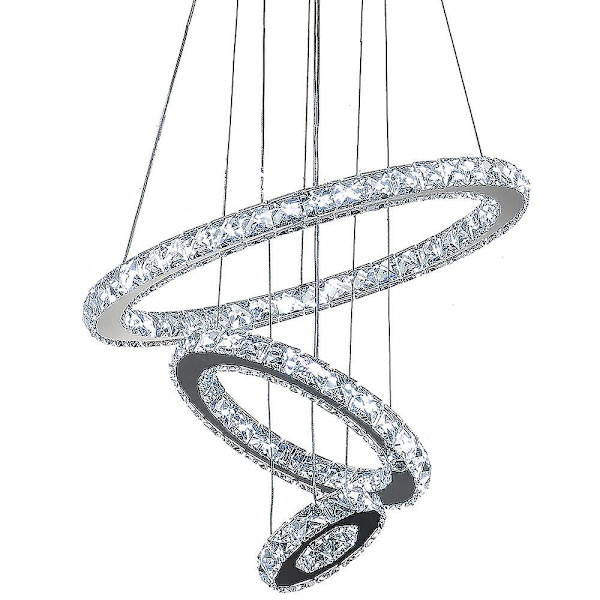 3-Rings LED Krystal Lysekrone Hængende Runde Loftlamper