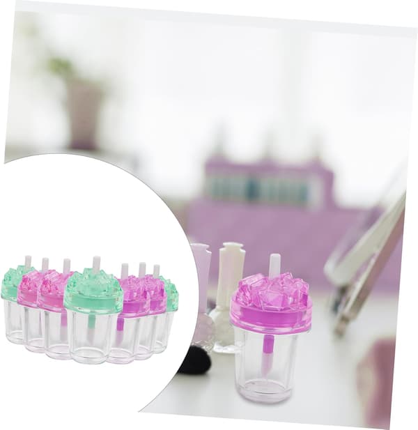7 stk. påfyllbare lipgloss-tuber med applikatorstav, leppepomadebeholdere egnet