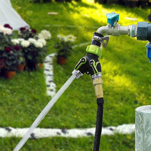 Have Splitter, 2-vejs Slangehaneforbindelse, Udendørs Dobbelt Y-Ventil Vandhane Splitter, 2 x 3/4\" Hurtigkobling - Connector1pcsgreen