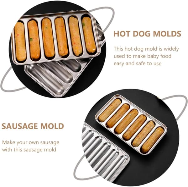 Pølseform i rustfrit stål, non-stick pølseform til hotdogs