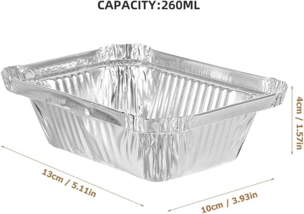 100 stk. engangs aluminiumsfolieforme 260ML Mini brødforme dybe bageforme af stanniol