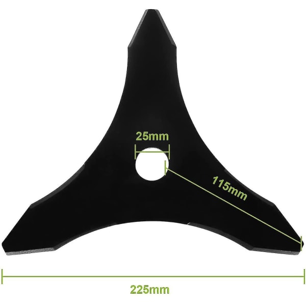 2 stk 12" plæneklipper klinge 3 tand værktøj 25,4 mm diameter ukrudtsklipper metal klinge stål græsplæne