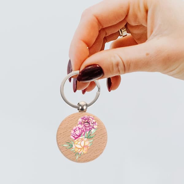 12 st DIY tränyckelringämnen oavslutade träslöjdsmaterial