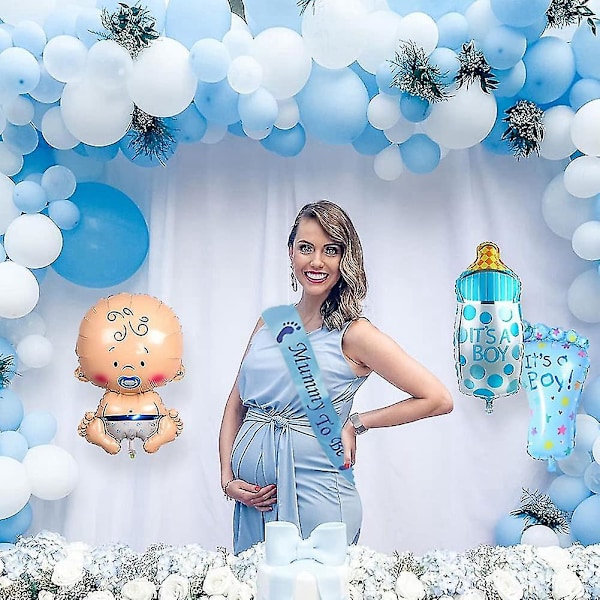 Baby Shower Dekorationer Pojke, Baby Shower Blå Ballonger Set, Baby Shower För Pojke, En Pojke Baby Shower