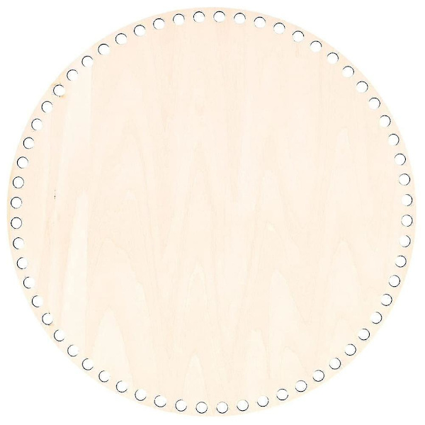 30 cm luonnonpuinen korikatto reiällä, pyöreä tyhjä puupohjainen DIY-neulomiseen ja virkkaamiseen Bo-yuhao