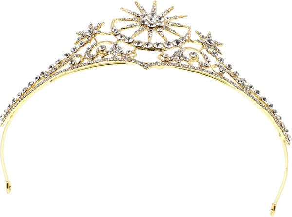 Flash Crown Pannebånd Rhinestone Tiara Bryllupsbrude Hodeplagg Stjerne Måne Smykker for Kvinner Hårpynt