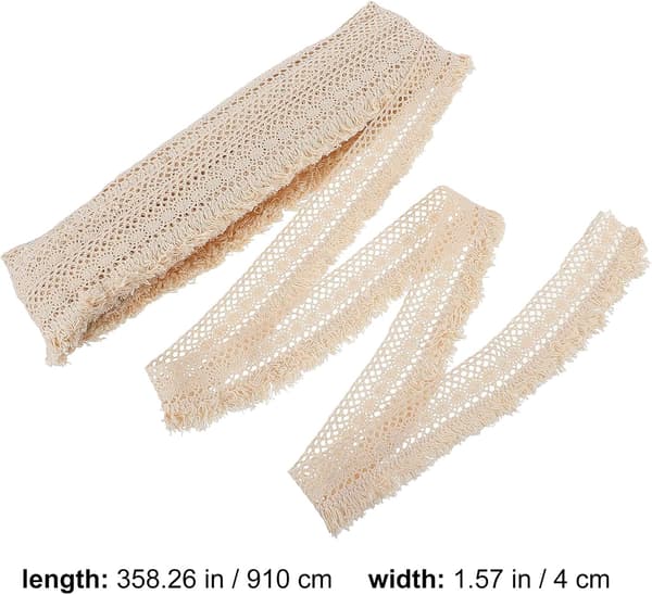 Bomullsblondekant med duskekant 4 cm bred sofapute kant DIY sy stoff gardintilbehør