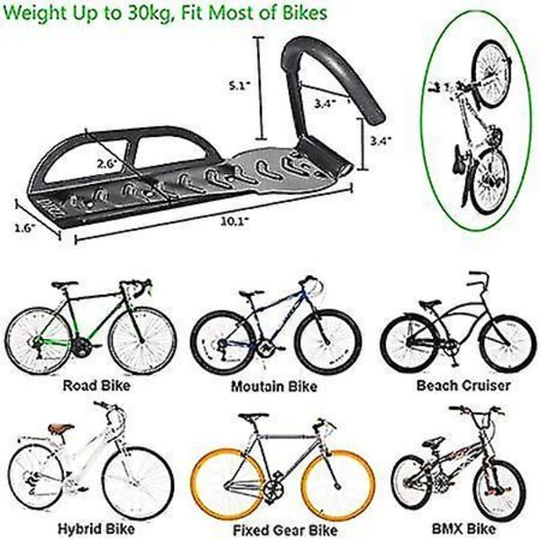 Cykelophængningskrog 2 Cykelvægmontering Stål Cykelkrog Opbevaring