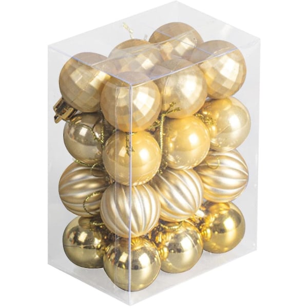 24pack Christmas Ball Ornaments 40mm Shatterproof Decor