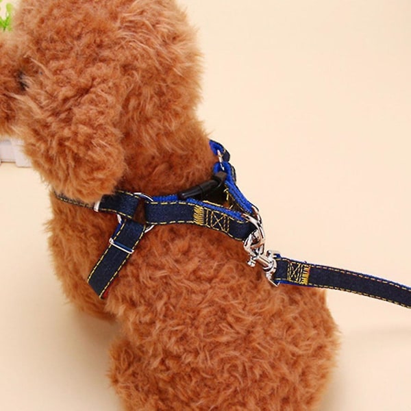 Pet Dog Nylon Sele Halsband 3st Set Justerbart koppel