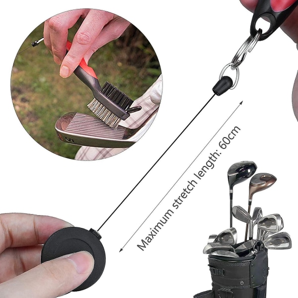 3 Pack Golf Club Brush Groove Cleaner Bærbart rengøringsværktøj