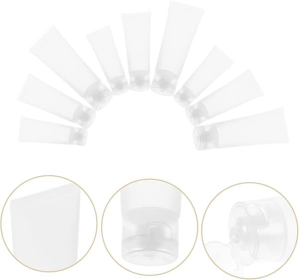 30 stk. påfyllbare reisesminketuber 20 ml 30 ml 50 ml bærbare matte plastklemflasker
