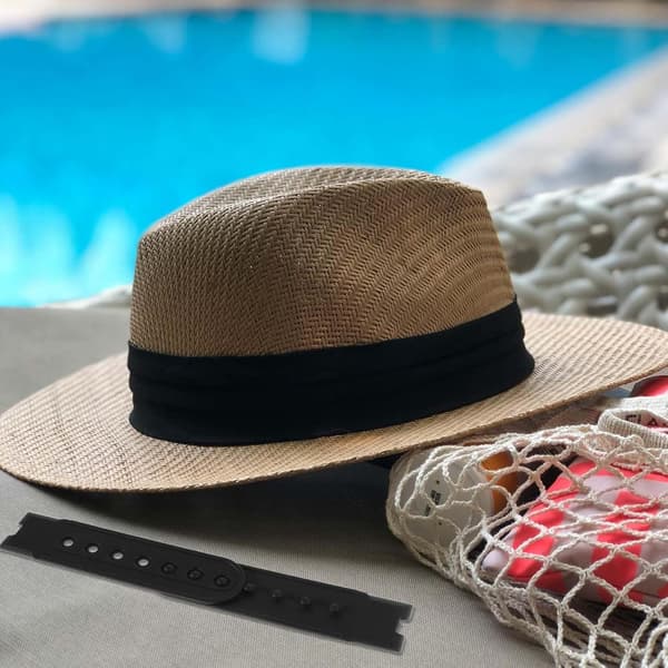 2 par nylon snapback-kepsremmar med justerbart 7-hålsspänne, töjbar enkelradsfäste