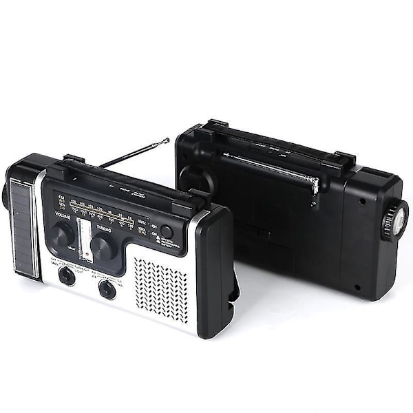 Multifunksjons Sol- og Håndsveiv AM-FM-SW Radio Lommelykt